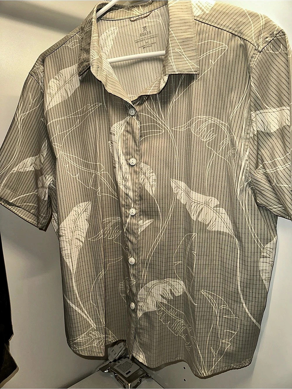 Roark Bless Up Short Sleeve Shirt women’s Floral Green & White
